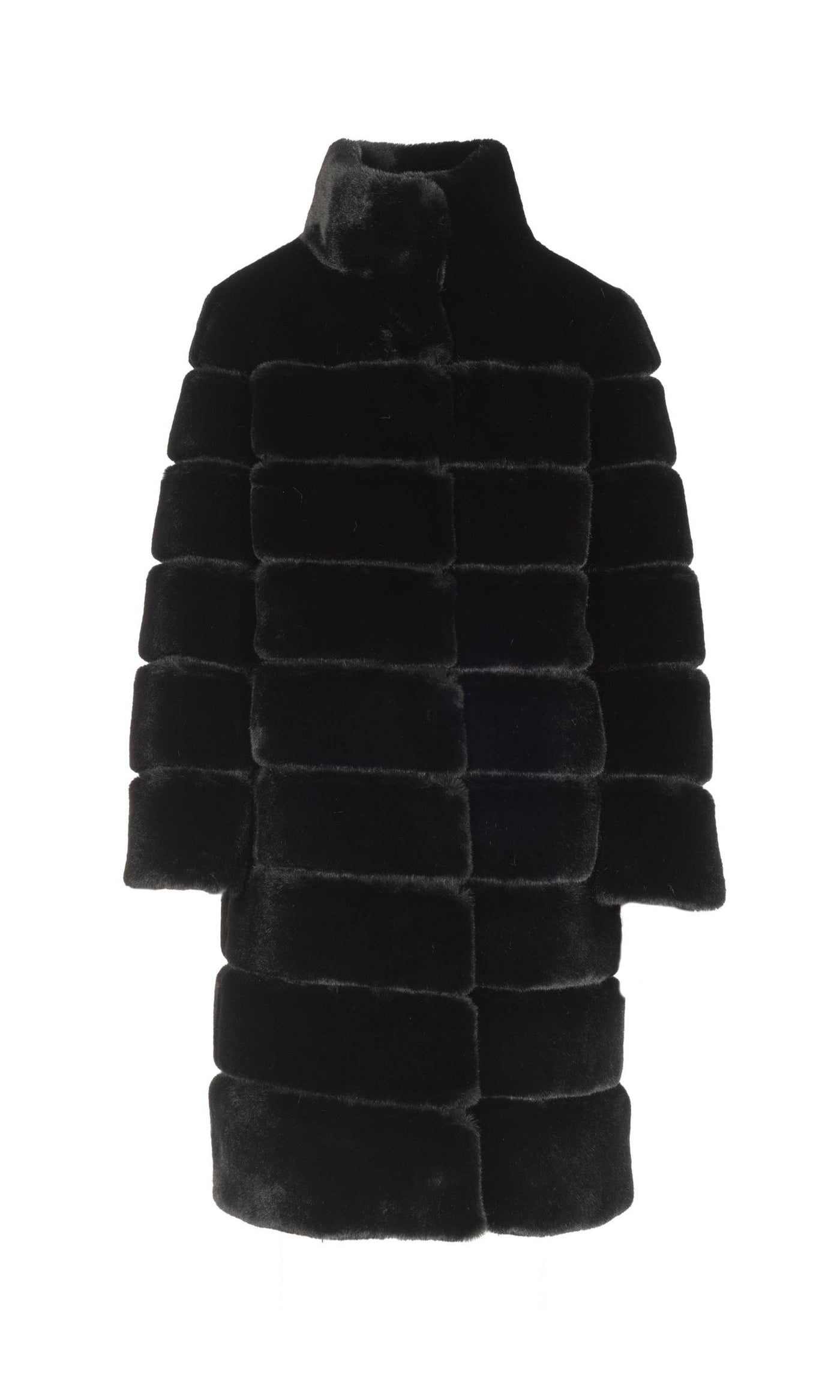 CHRISTIE FAUX FUR COAT IN BLACK