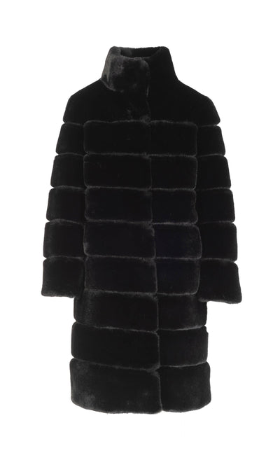 CHRISTIE FAUX FUR COAT IN BLACK
