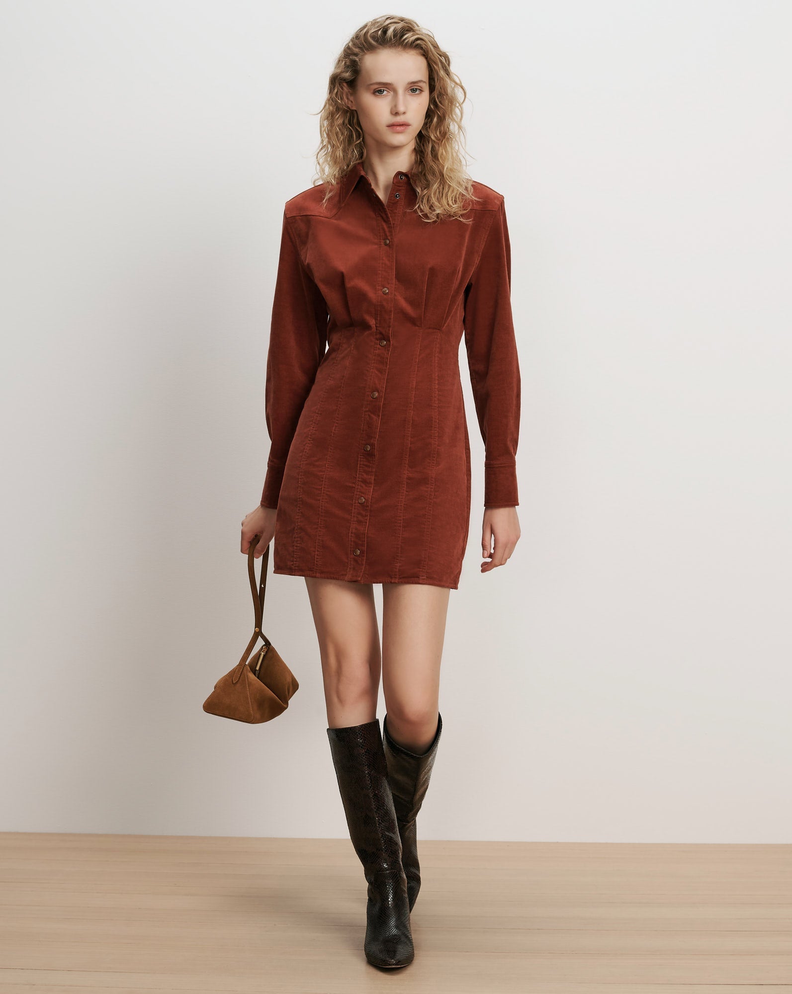 Evren Corduroy Mini Dress