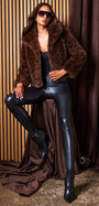 Generation Love LEXY LEOPARD FAUX FUR JACKET at Romi Boutique