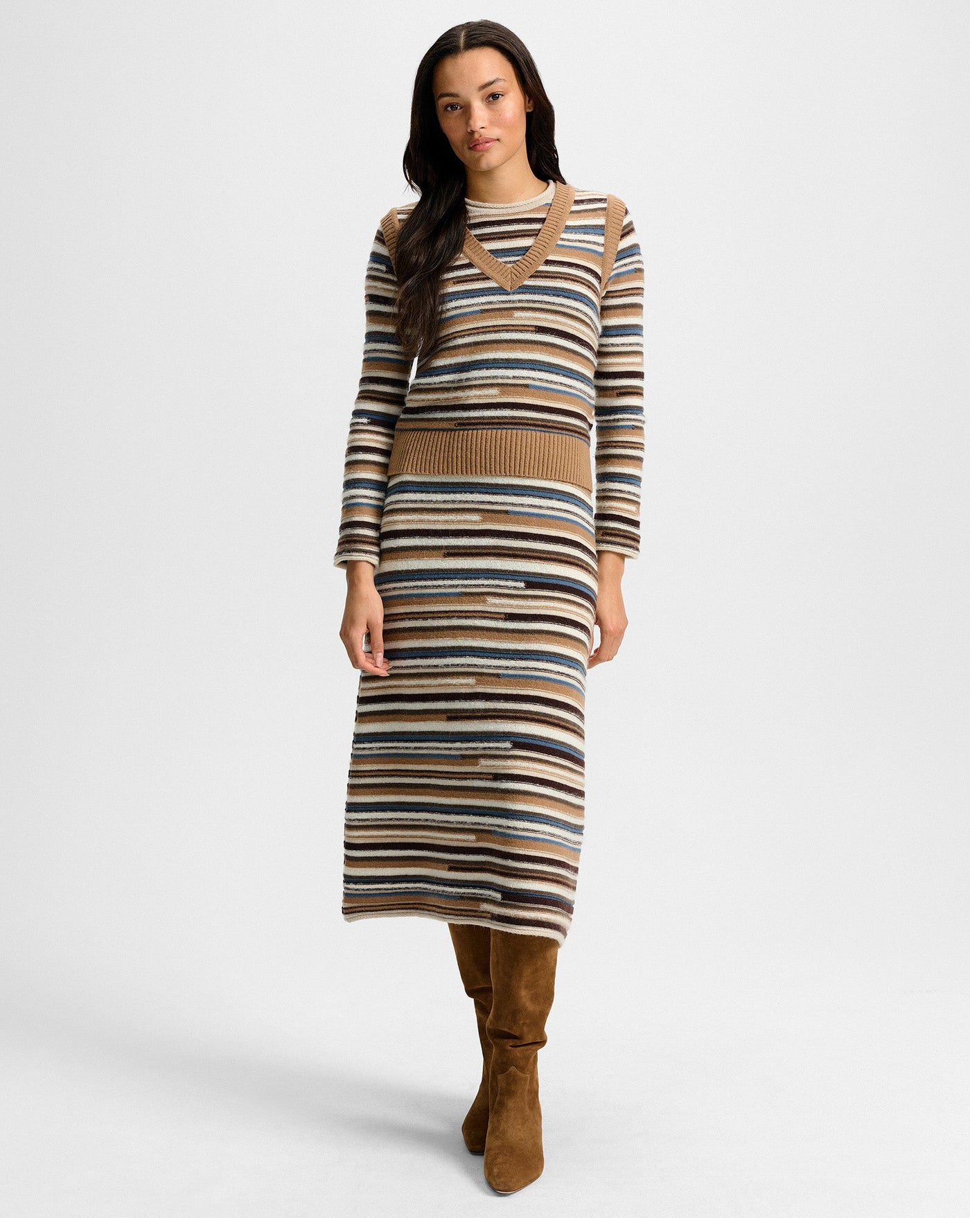 HELENKA KNIT VEST IN DARK ACORN MULTI
