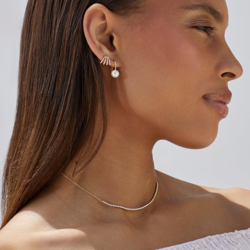 DIAMOND SEGMENT NECKLACE IN 14K YELLOW GOLD