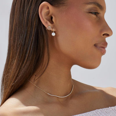 DIAMOND SEGMENT NECKLACE IN 14K YELLOW GOLD