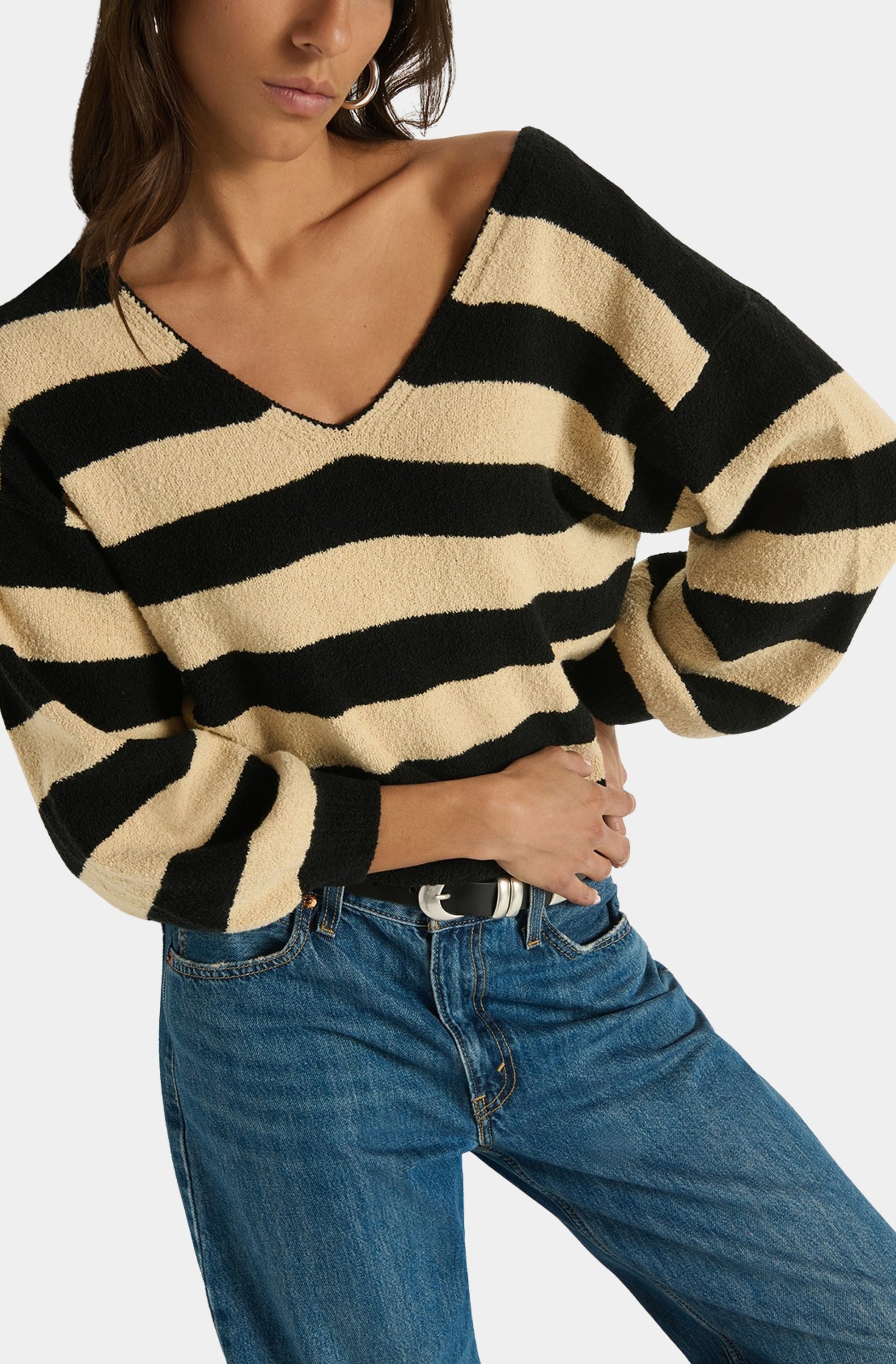 Carmine Pullover In Butterscotch Stripe