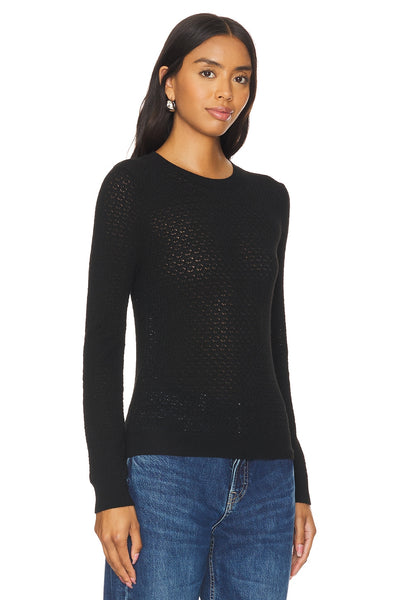 HOLLY CREW NECK PULLOVER IN BLACK - Romi Boutique