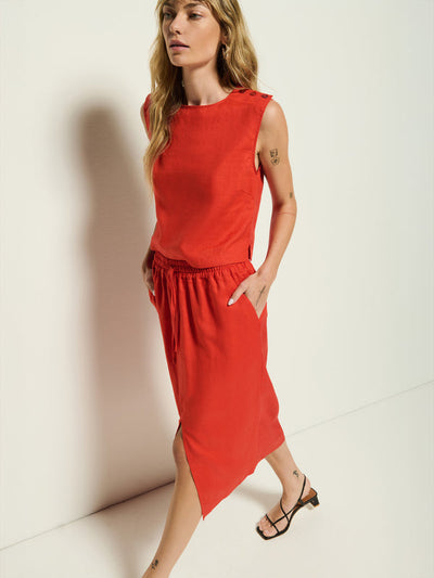 MAISIE SKIRT IN AURORA RED