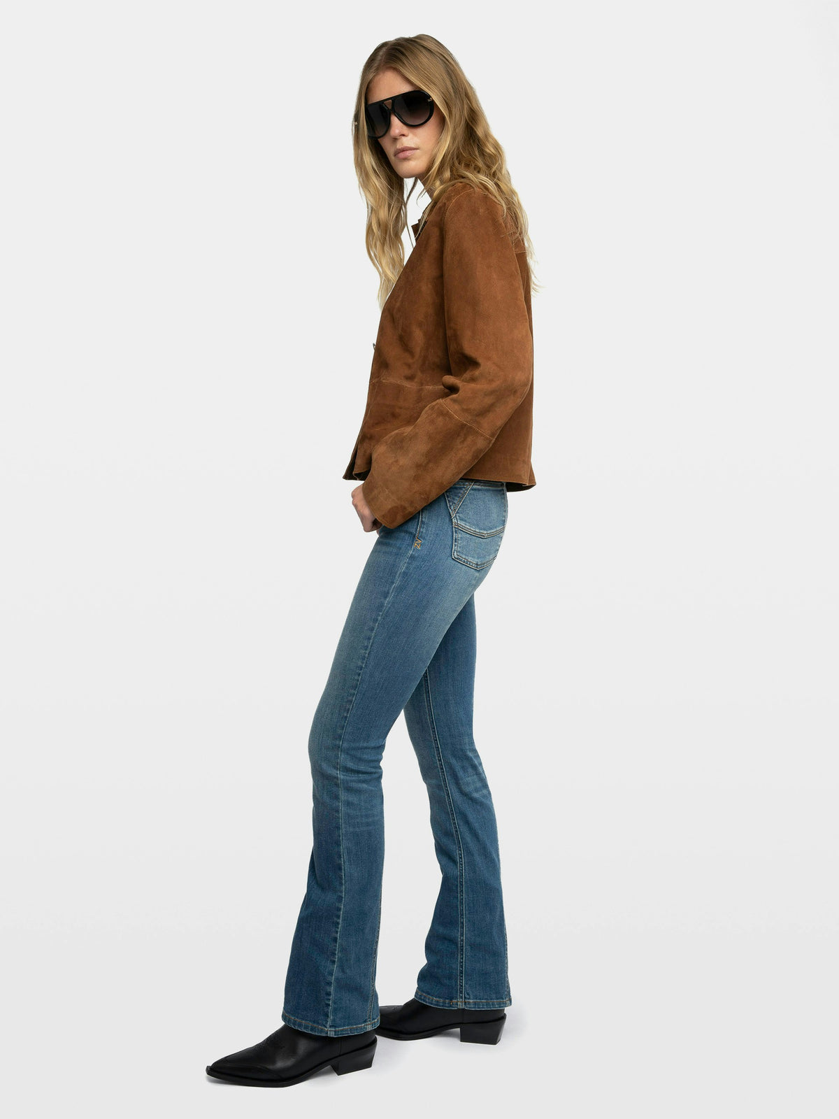 Zadig & Voltaire LESSA CROPPED SUEDE JACKET at Romi Boutique