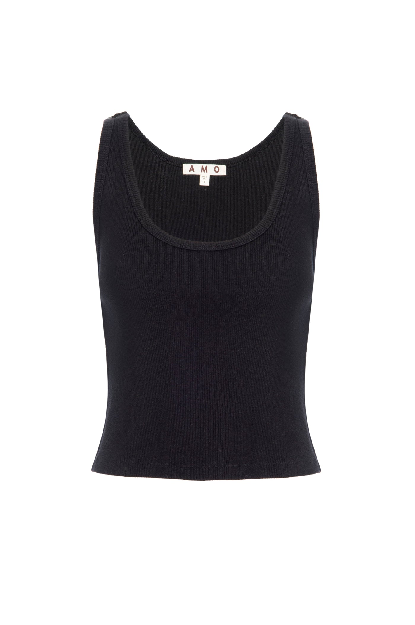 CROP RIB TANK IN BLACK - Romi Boutique
