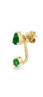 EF Collection Emerald Pear & Round Illusion Stud Earrings at Romi Boutique