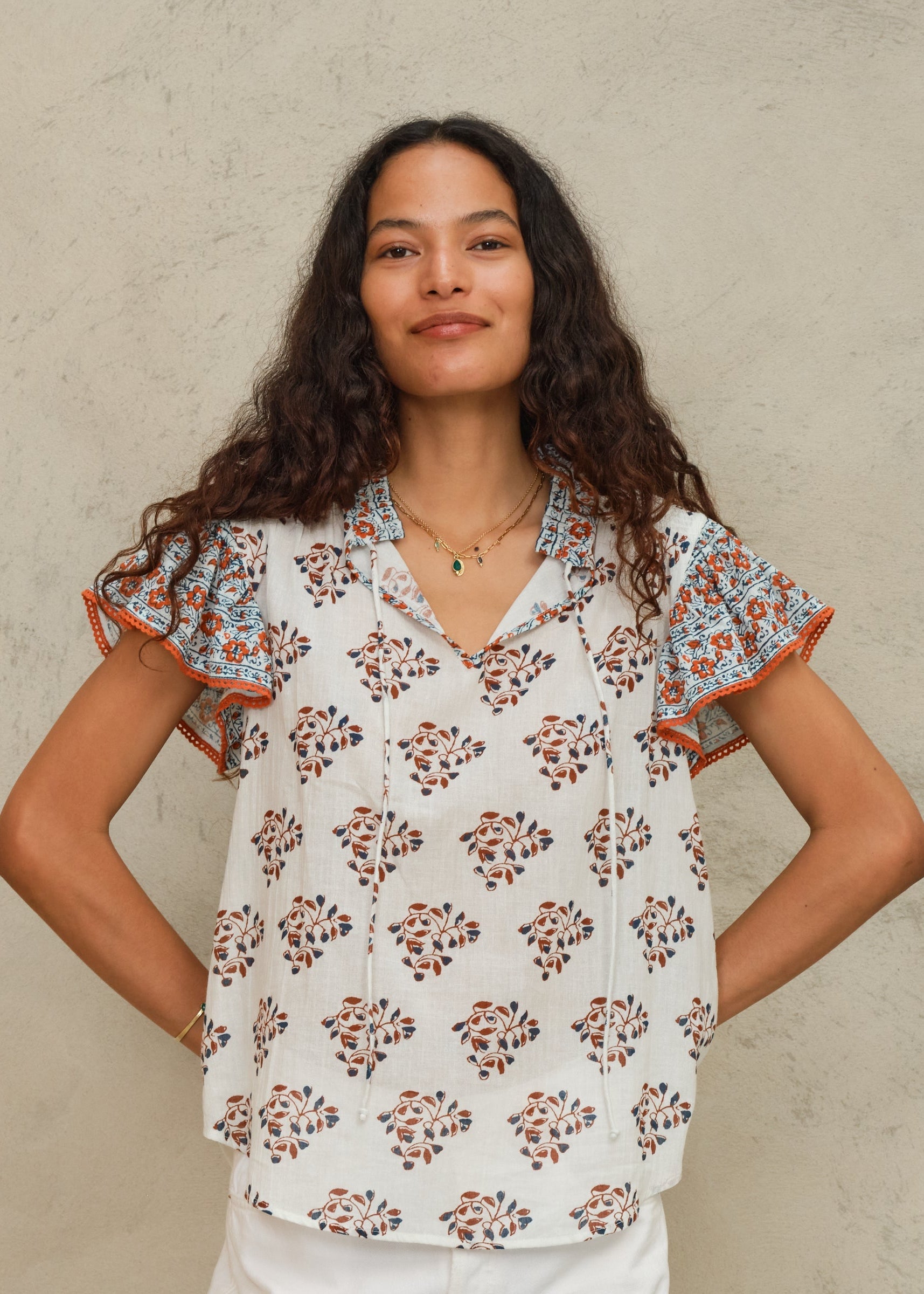 Mabe Stella Short Sleeve Top at Romi Boutique