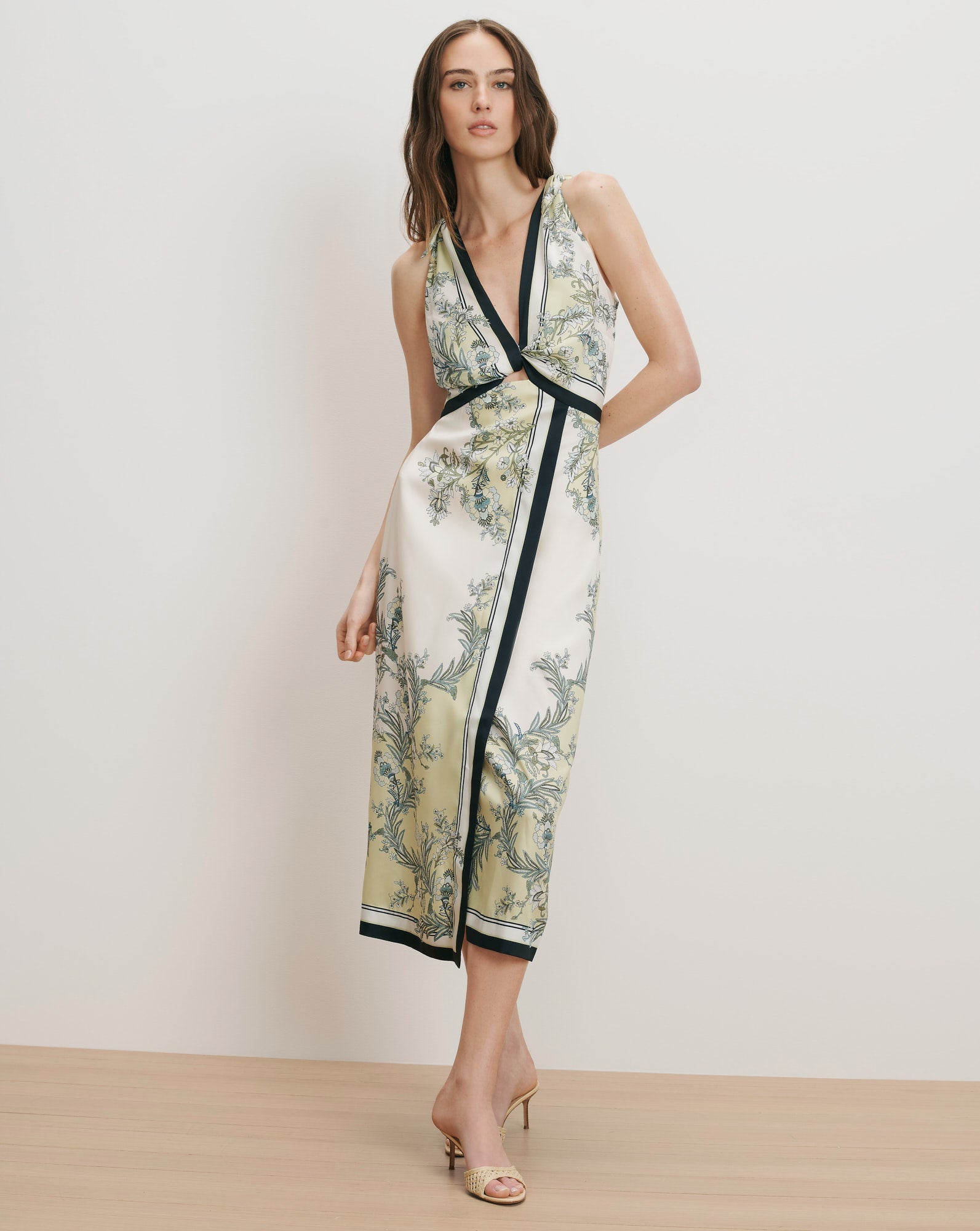 Veronica Beard KALIZA SCARF PRINT MIDI DRESS at Romi Boutique