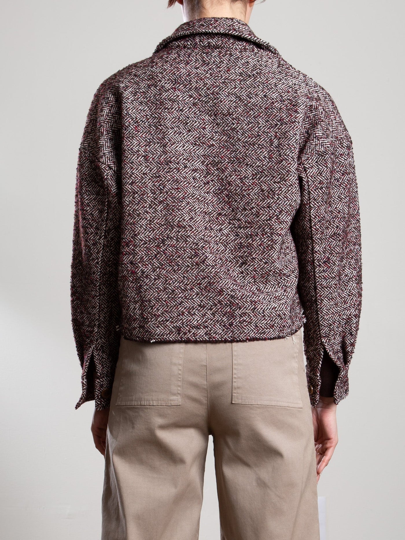 ESME SHIRT IN HERRINGBONE BURGUNDY