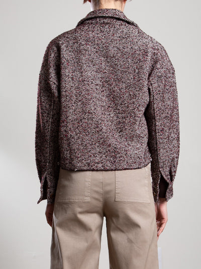 ESME SHIRT IN HERRINGBONE BURGUNDY
