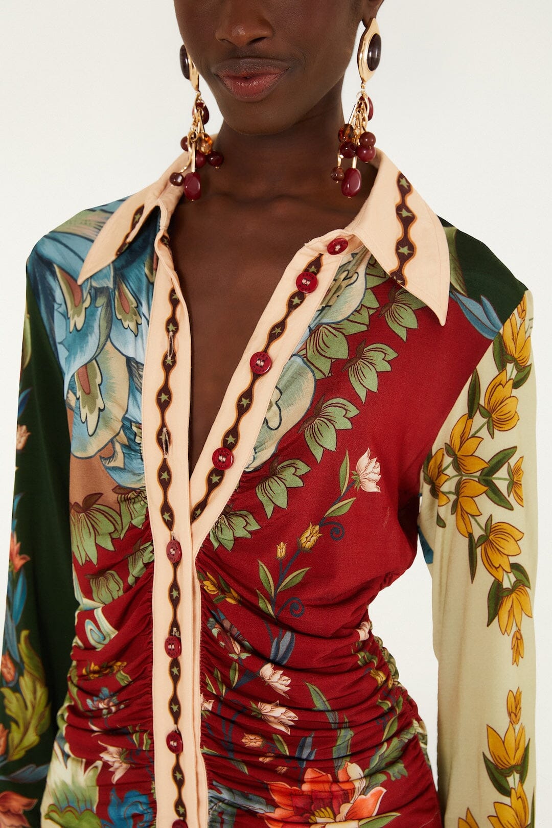 FARM Rio Lunar Boho Buttoned Collared Shirt at Romi Boutique