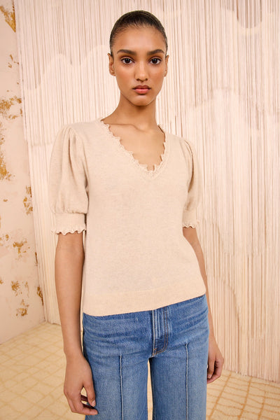 POLLINE SHORT SLEEVE TOP IN MELANGE