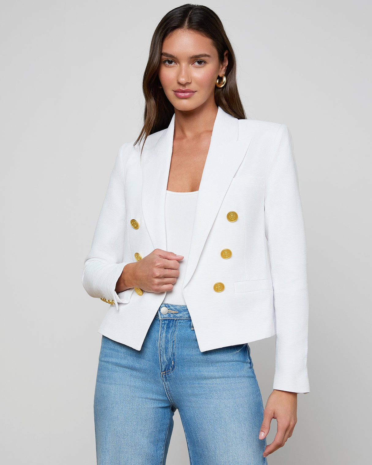 L'Agence BROOKE OPEN-FRONT BLAZER at Romi Boutique
