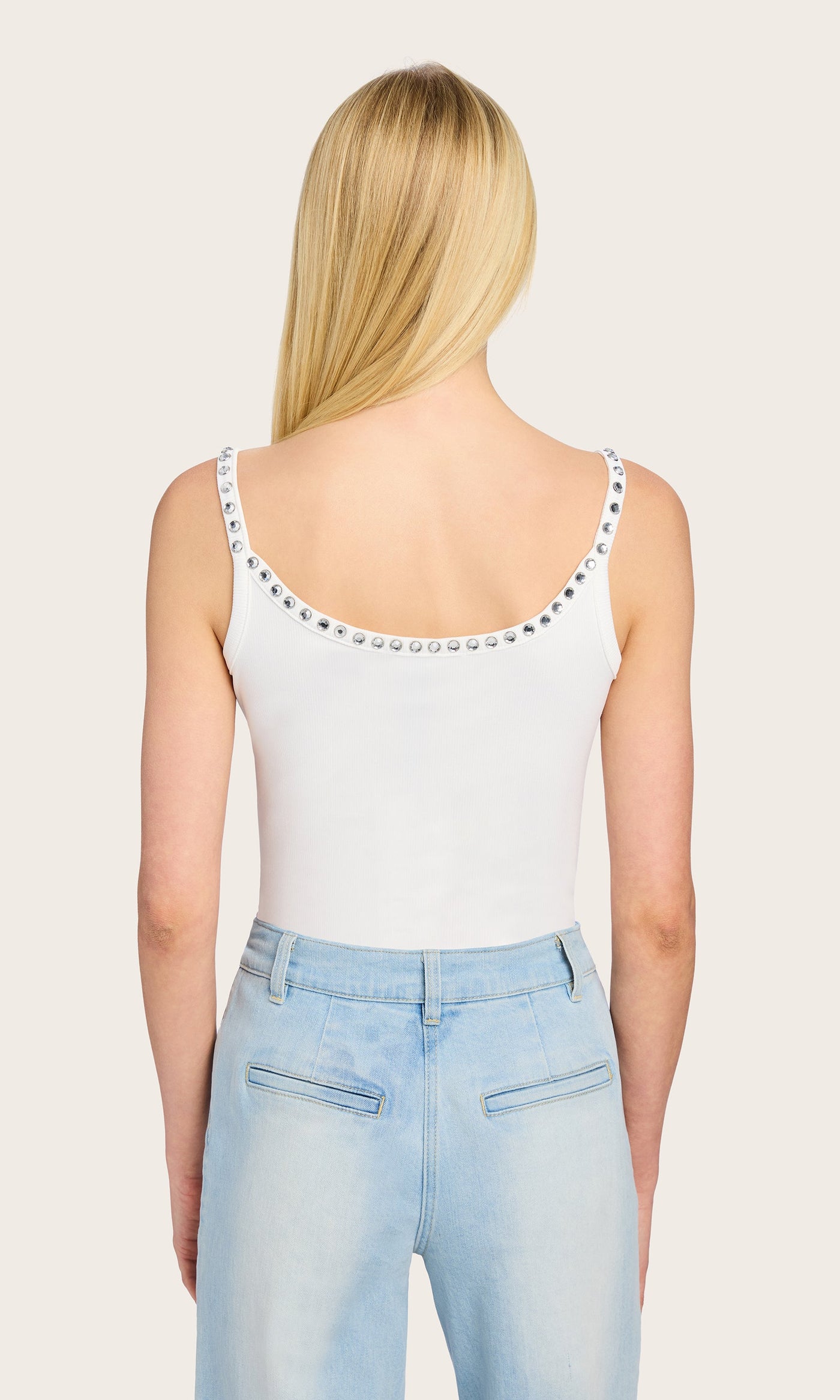 IRIS CRYSTAL TANK TOP IN WHITE - Romi Boutique