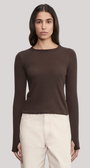 Enza Costa CASHMERE EASY CUFFED CREW at Romi Boutique