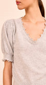 Ulla Johnson POLLINE SHORT SLEEVE TOP at Romi Boutique