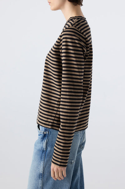LOVE LONG SLEEVE IN SAND/BLACK STRIPE