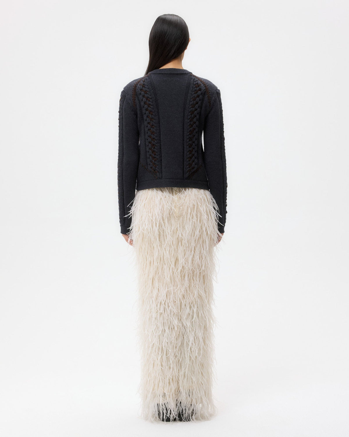 TWP Suede Cable Sweater Jacket at Romi Boutique