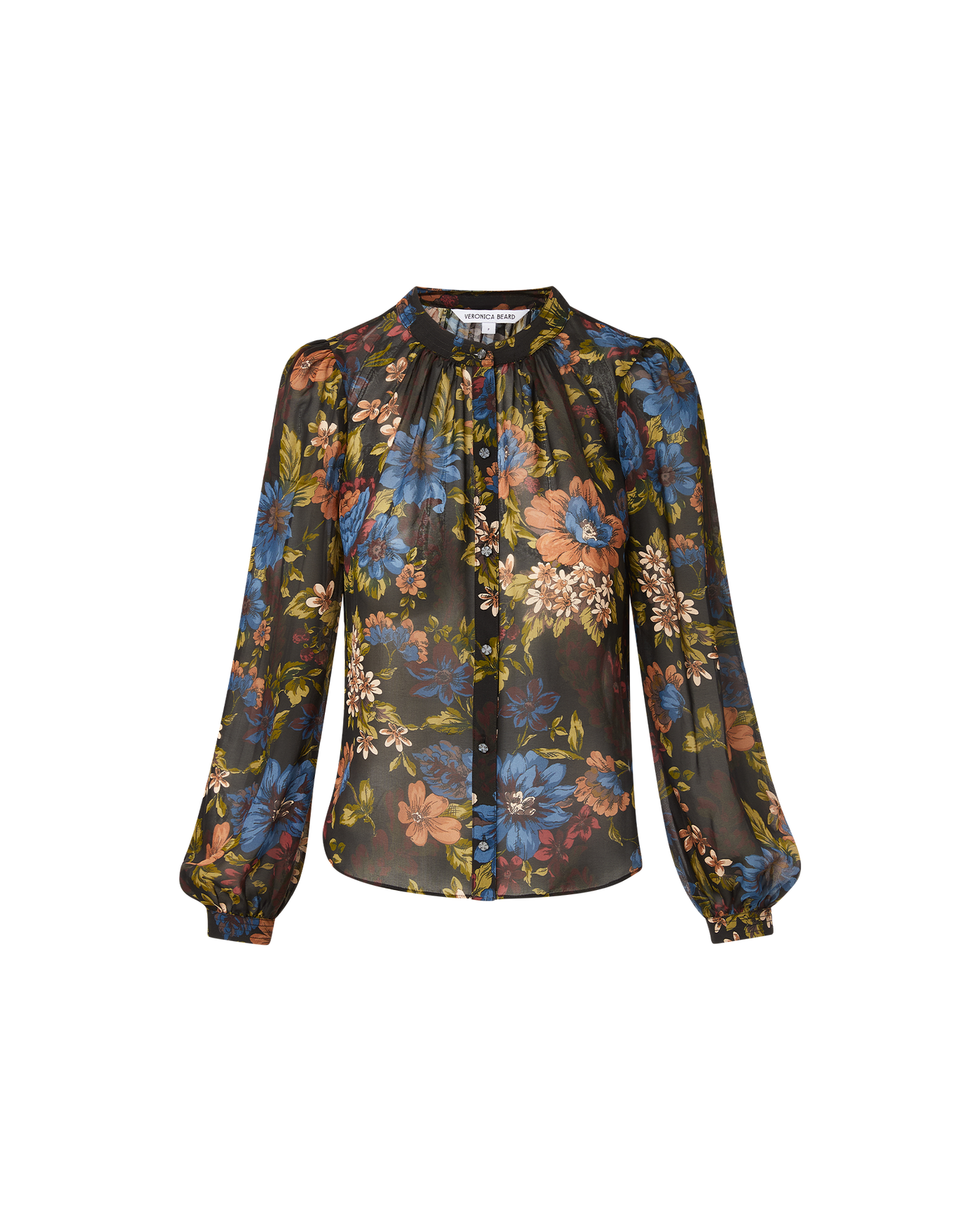 ASHLYNN SILK BLOUSE IN BLACK MULTI - Romi Boutique