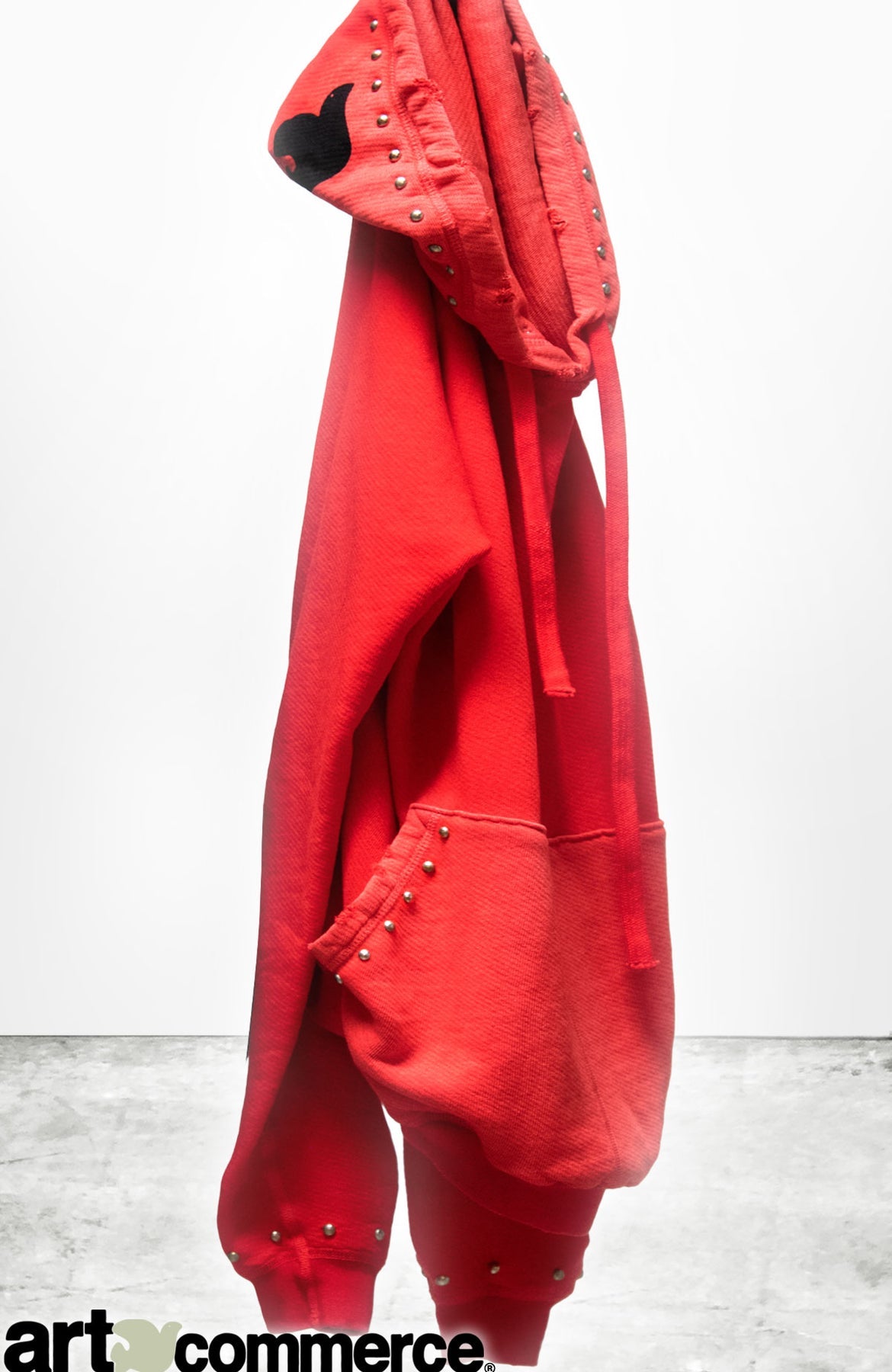 SUPERVINTAGE YUMM HOMESTUD SHRUNKEN HOODIE IN HOTRED POWDER