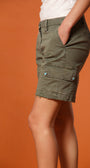 Mason's CHILE CARGO BERMUDA SHORT IN MILITARY GREEN at Romi Boutique
