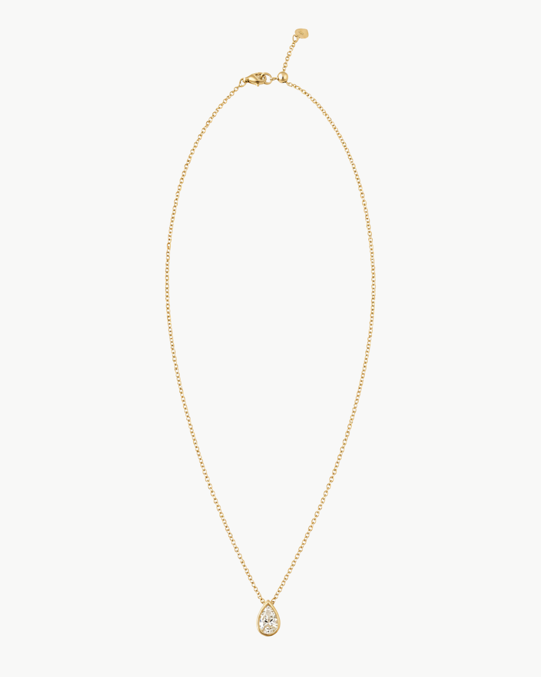 Floating Pear Bezel Diamond Necklace