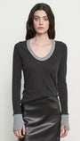 Enza Costa Fine Cashmere Easy Cuffed U Shirt at Romi Boutique