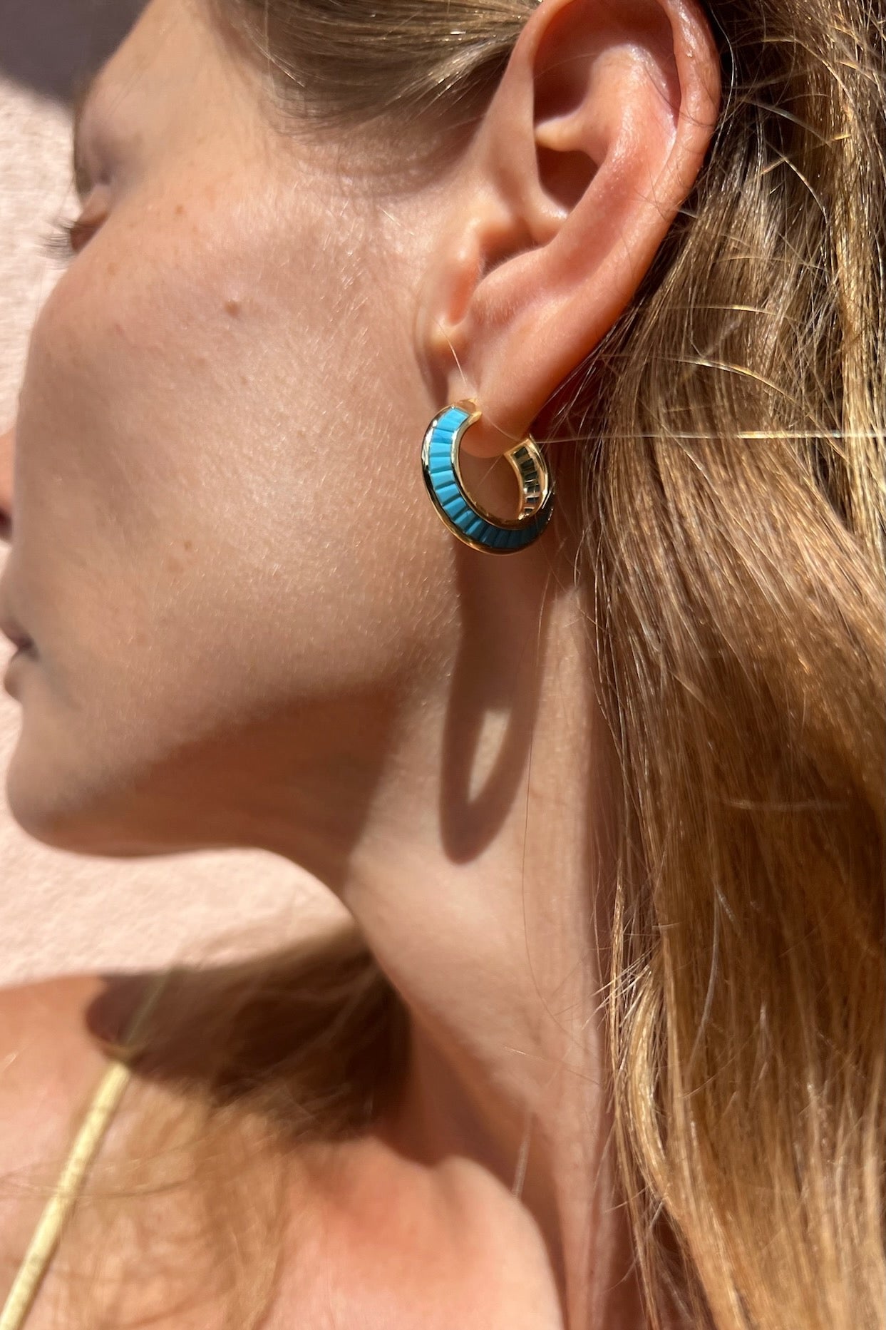 Native Gem RAZOR EDGE HOOPS at Romi Boutique