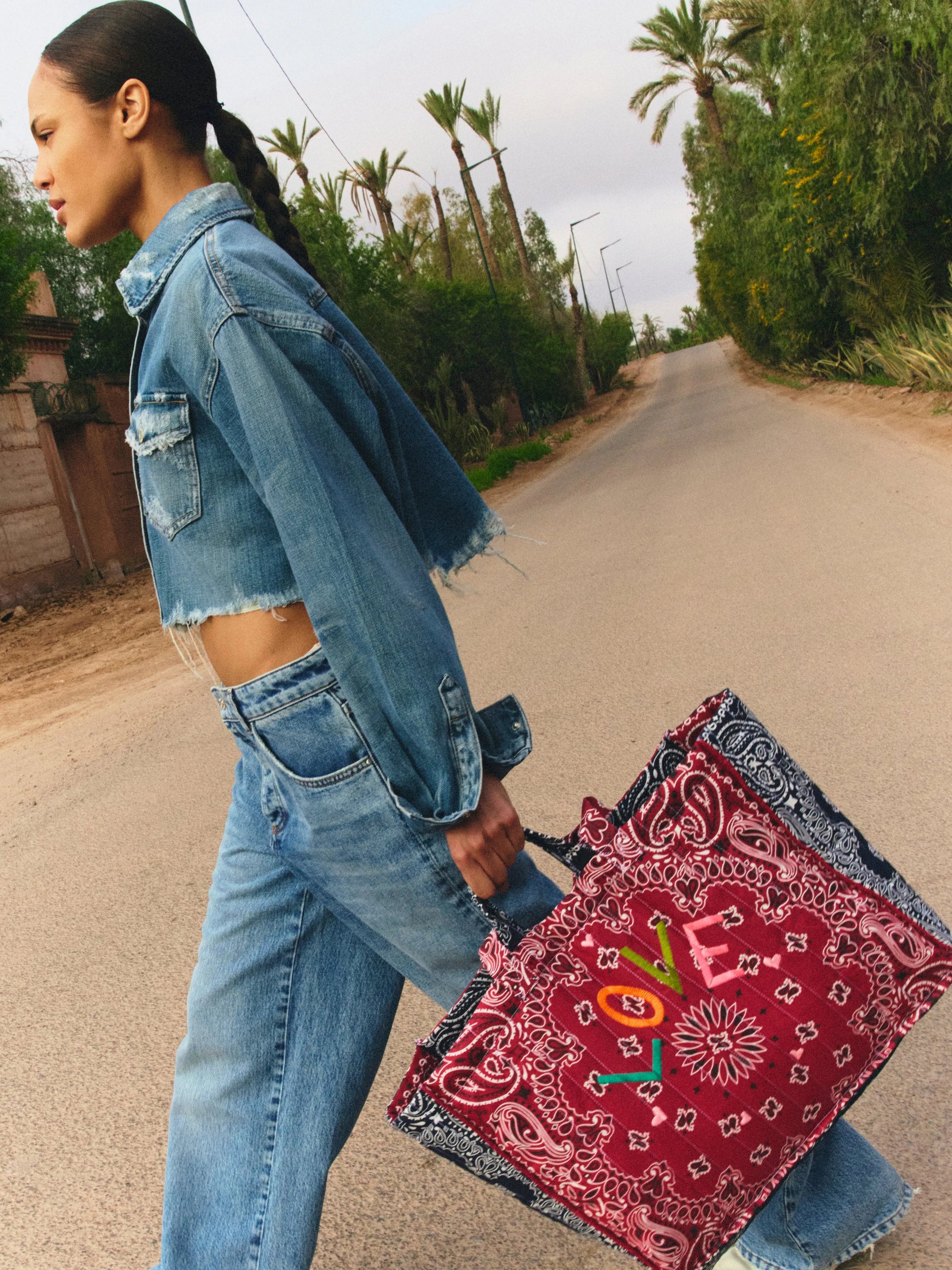 Maxi Quilted Cabas Tote Love