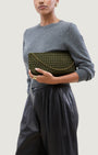 Naghedi GALA CLUTCH SATIN IN JUNIPER at Romi Boutique