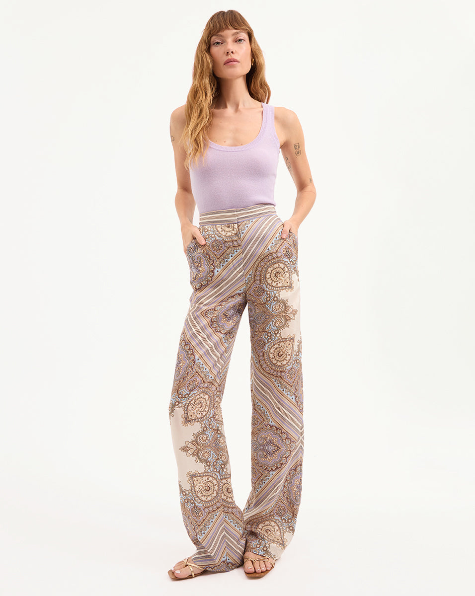 BIRKE CASHMERE SCOOPNECK TANK IN SOFT LILAC
