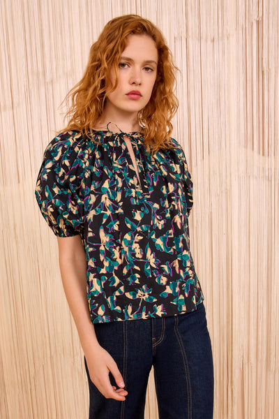 LOLI SHORT SLEEVE BLOUSE IN KALEIDOSCOPE - Romi Boutique