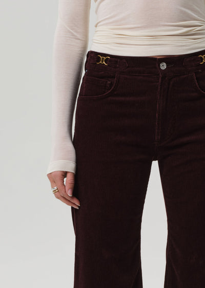 KIMBERLY FLARE W/ HORSEBIT CORDUROY IN MAHOGANY