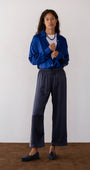DONNI. THE SILK STRIPE CROP PANT at Romi Boutique