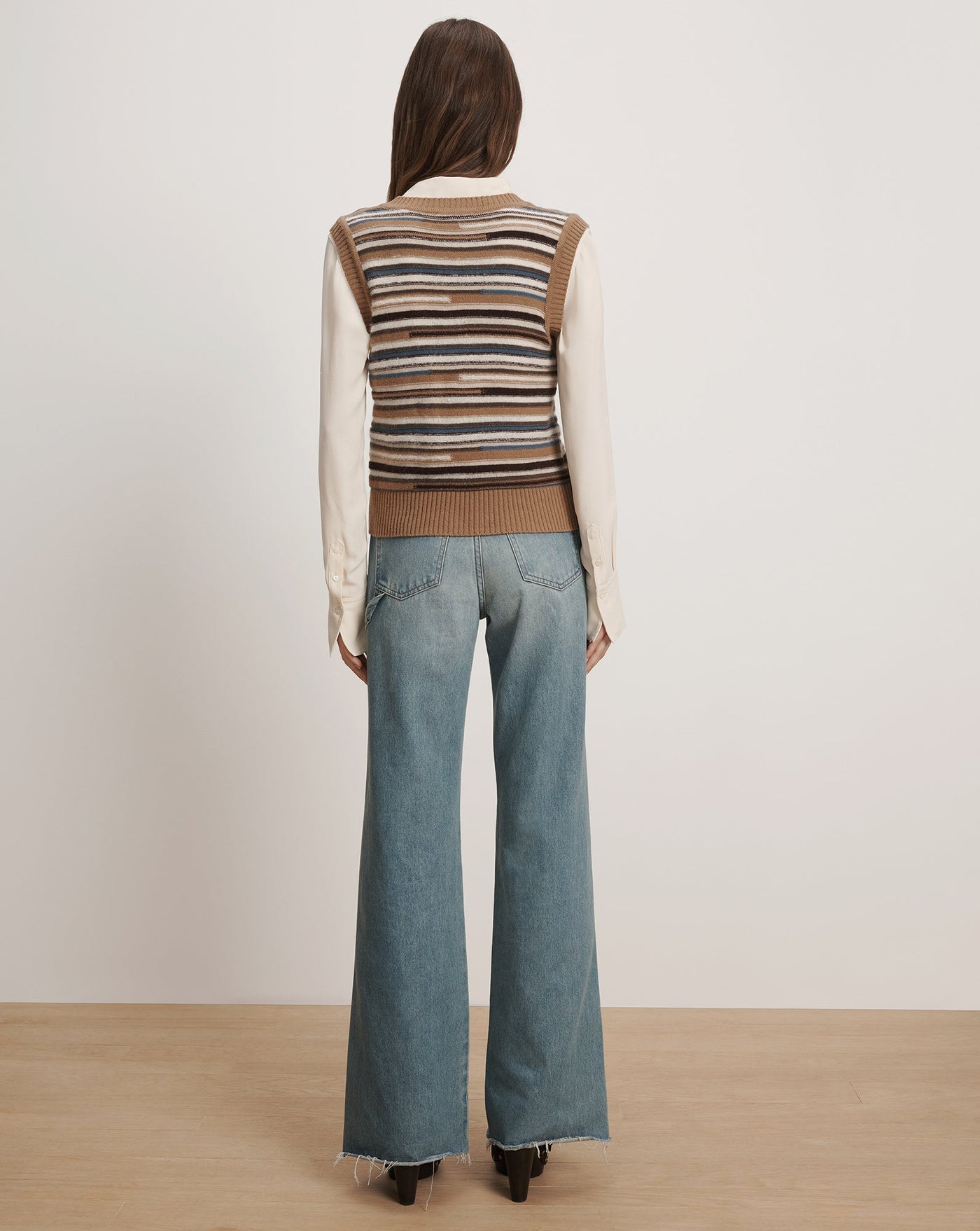 HELENKA KNIT VEST IN DARK ACORN MULTI