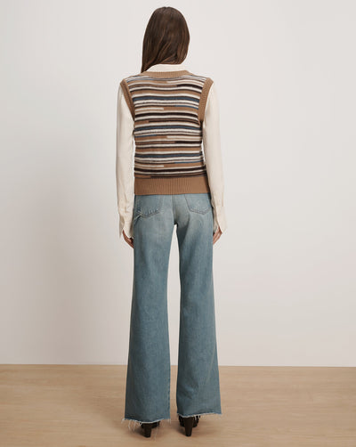 HELENKA KNIT VEST IN DARK ACORN MULTI