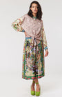 Me369 VANESSA PRINTED L'AMOUR MIDI SKIRT at Romi Boutique