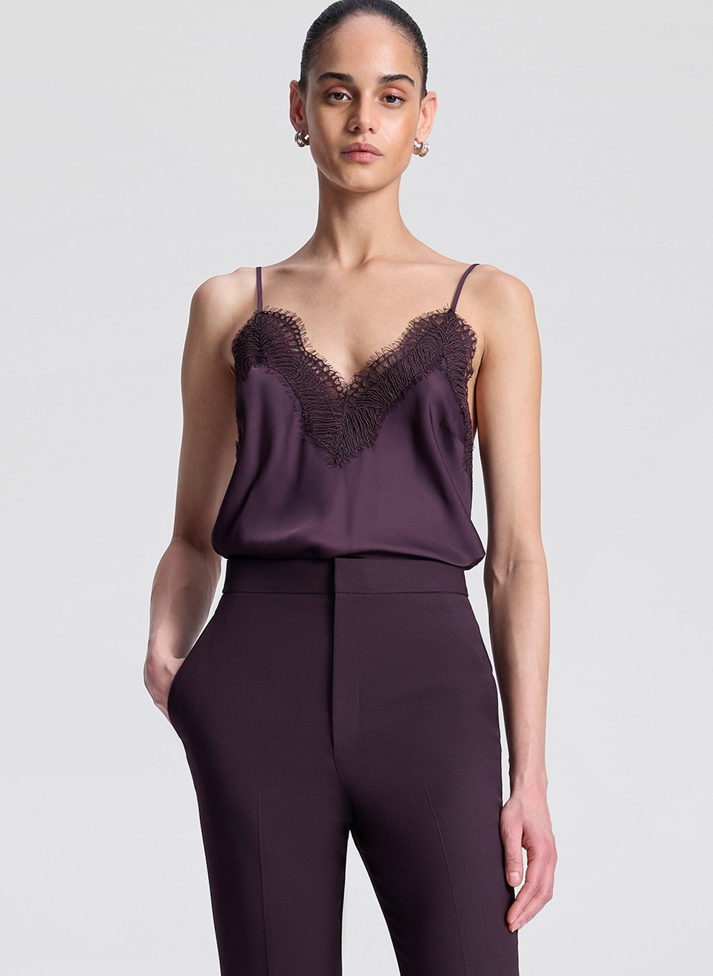 PRESLEY CAMISOLE TOP IN DEEP PLUM