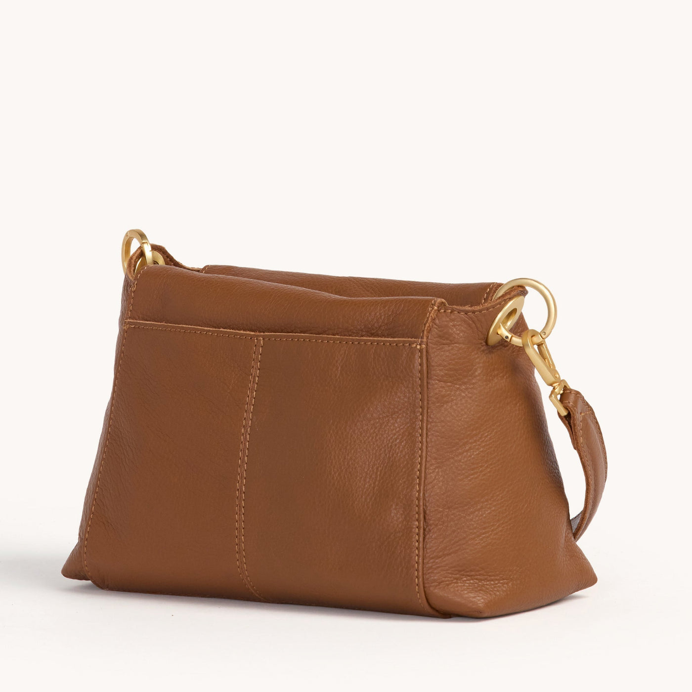 BRYANT MED IN MAHOGANY PEBBLE/BRUSHED GOLD RED ZIP - Romi Boutique