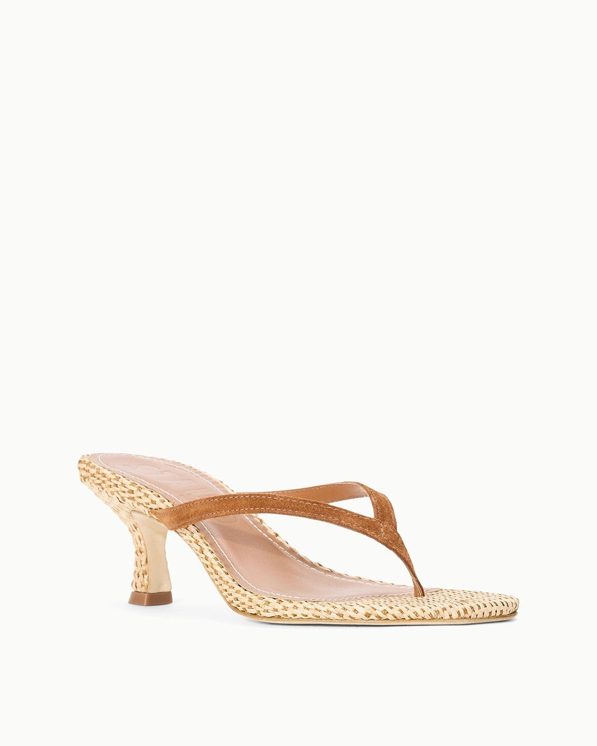 Staud FREJA THONG KITTEN HEEL RAFFIA at Romi Boutique