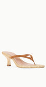 Staud FREJA THONG KITTEN HEEL RAFFIA at Romi Boutique