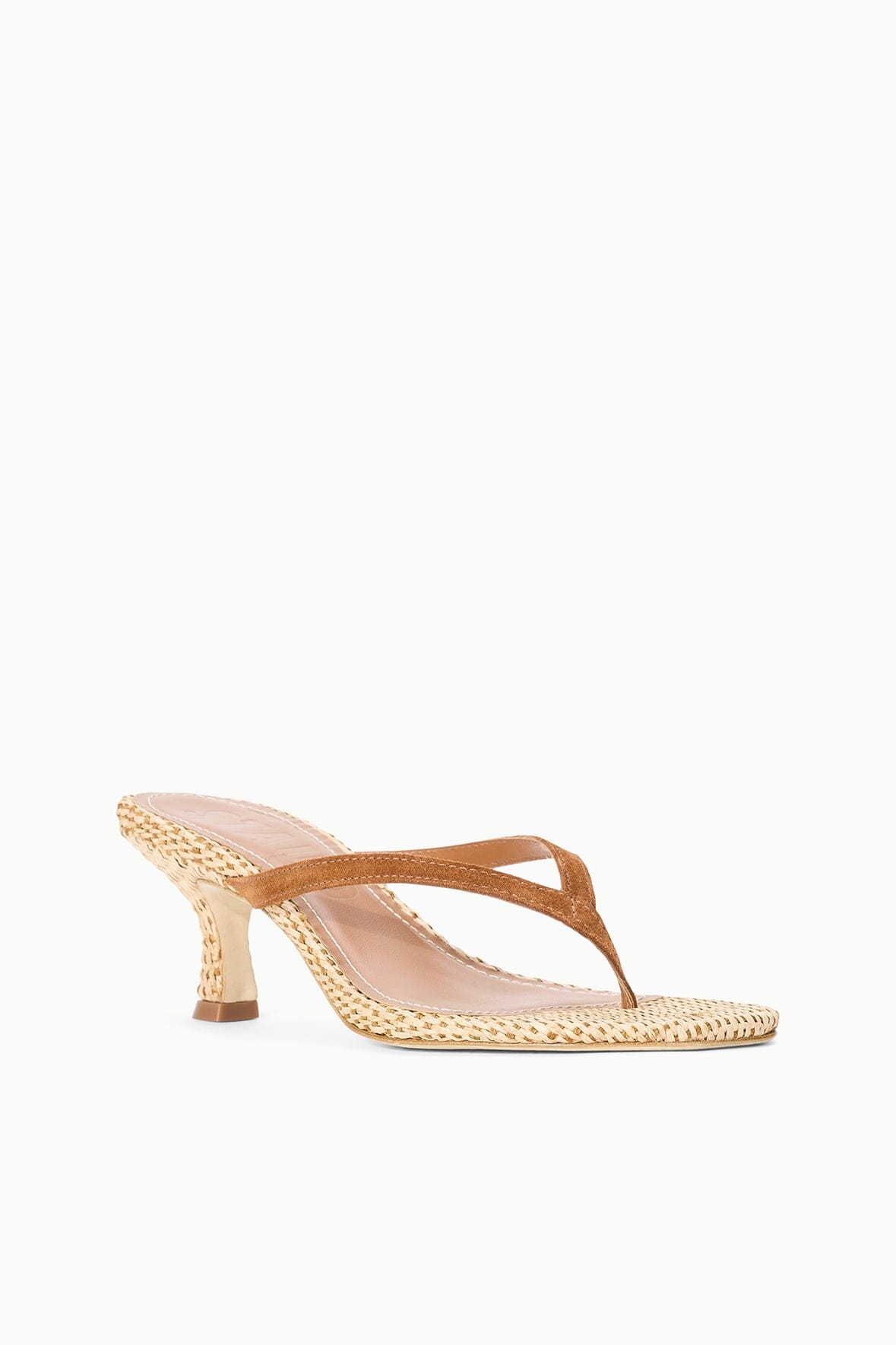 Staud FREJA THONG KITTEN HEEL RAFFIA at Romi Boutique