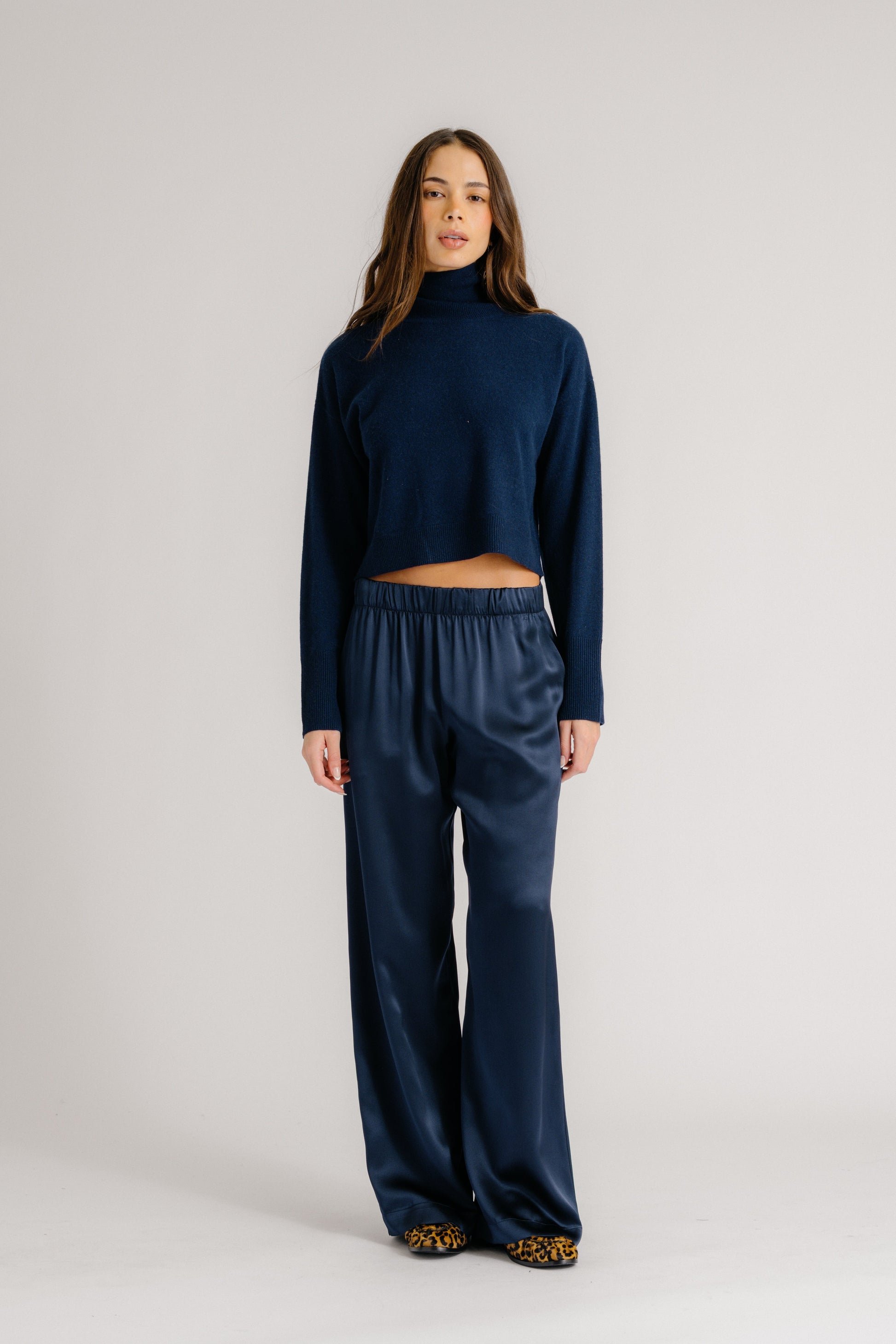 Brynn High Rise Pull On Wide Leg Pant