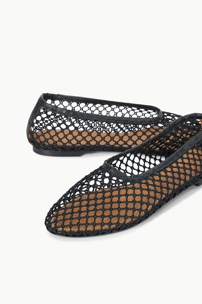 ALBA BALLET FLAT IN BLACK NETTING