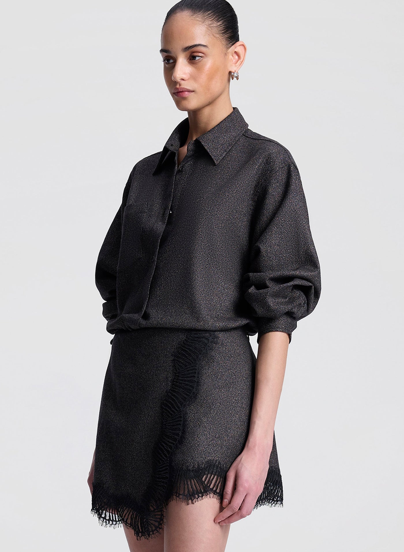 SOPHIA MINI SKIRT IN GANACHE/BLACK