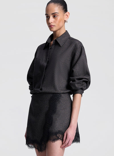 SOPHIA MINI SKIRT IN GANACHE/BLACK