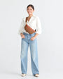 Hammitt CHARLES CROSSBODY MED IN MAHOGANY PEBBLE/BRUSHED GOLD RED ZIP at Romi Boutique